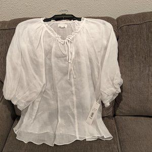 Every blouse size L front tie NWT white